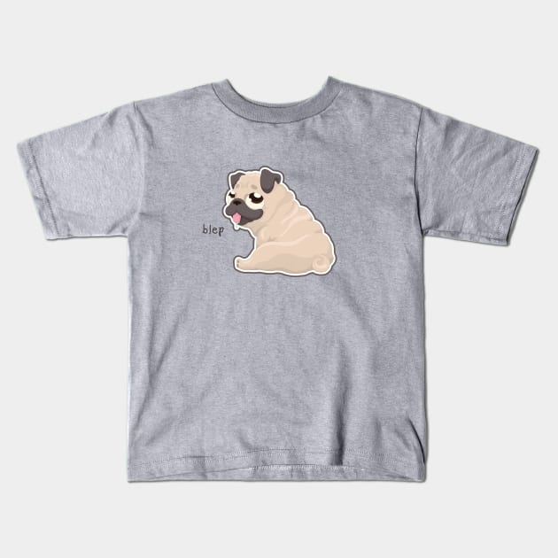 Pug Blep Kids T-Shirt by Sam Potter Design
